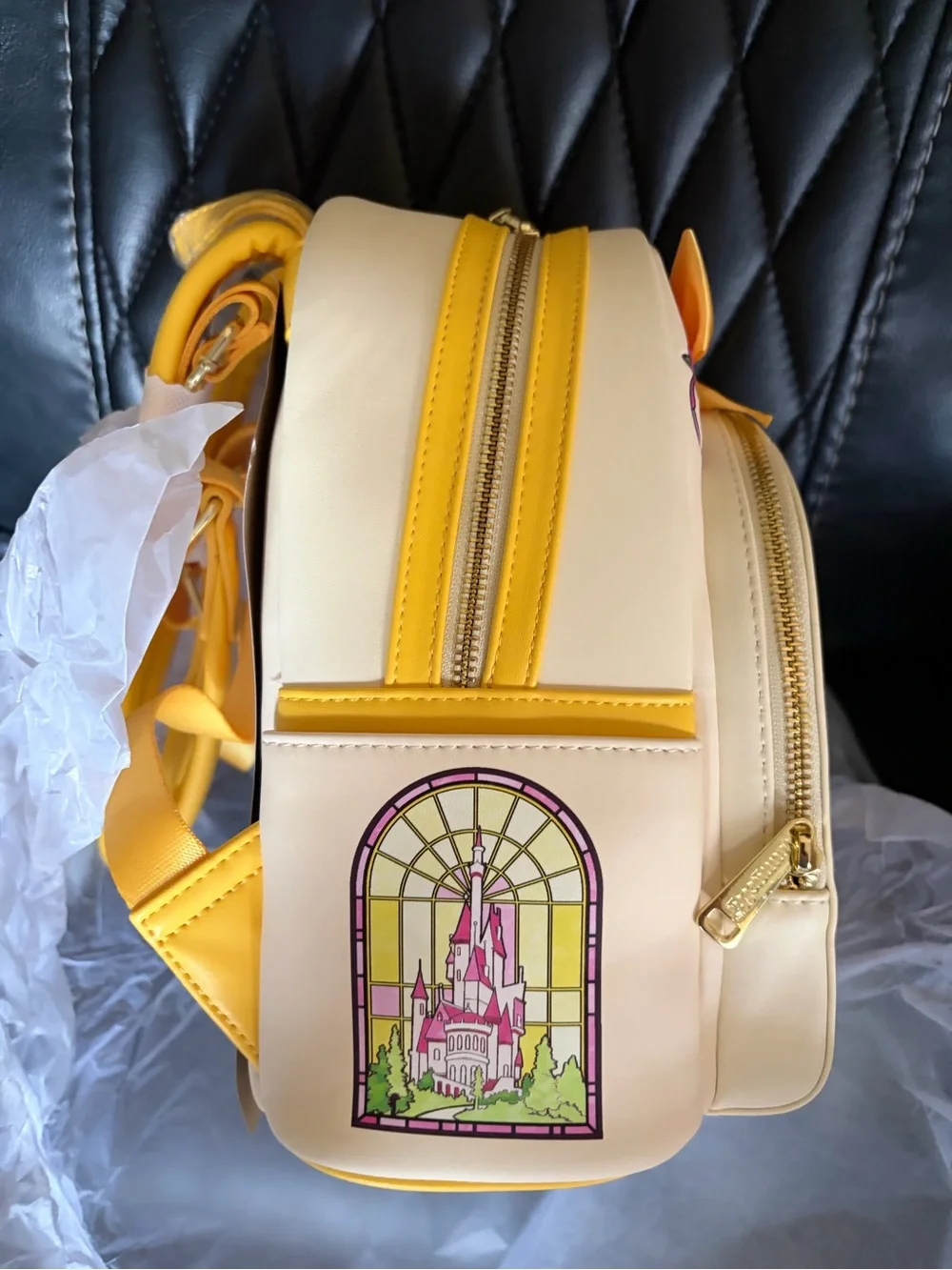 Loungefly Disney Beauty and the Beast Belle Stained Glass Mini Backpack & Wallet